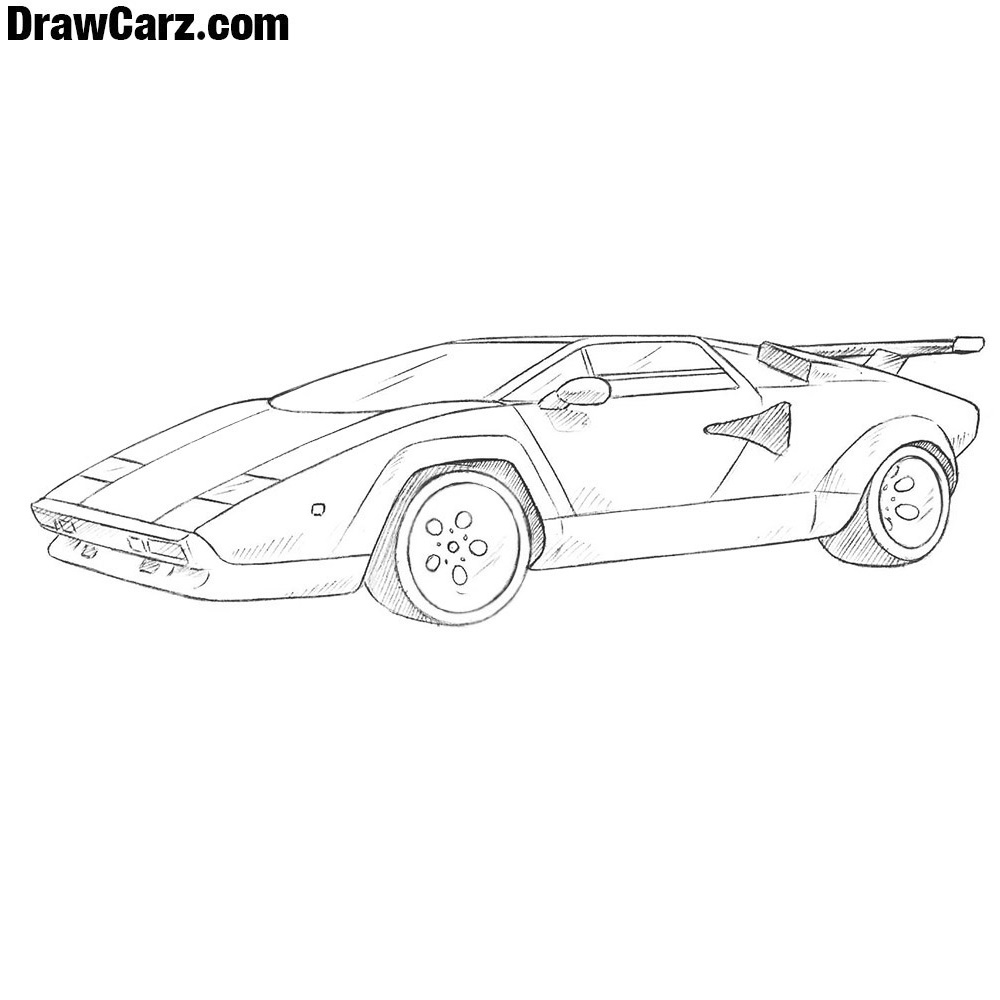 How to Draw a Lamborghini Countach | DrawCarz
