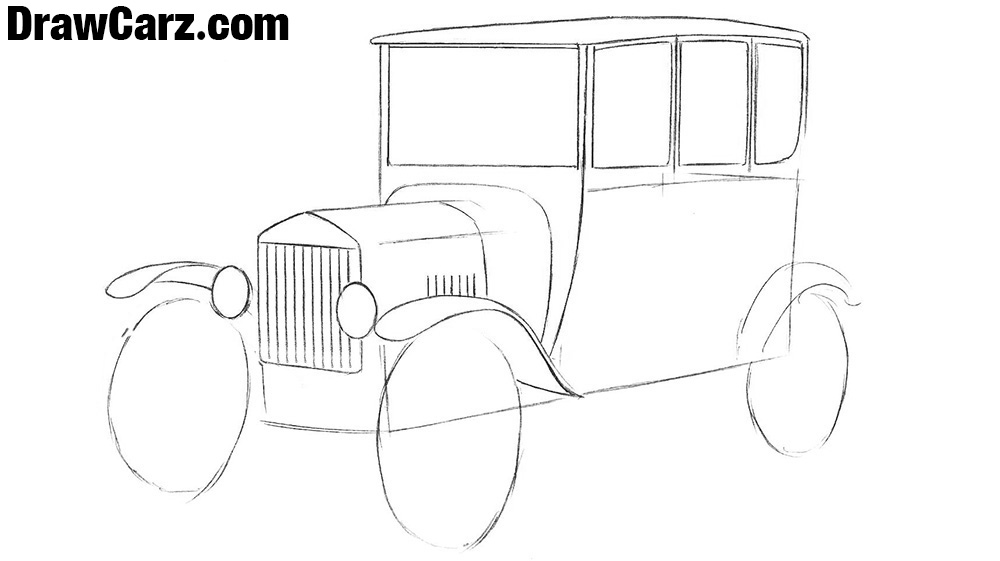 Learn draw a Ford Model T step by step