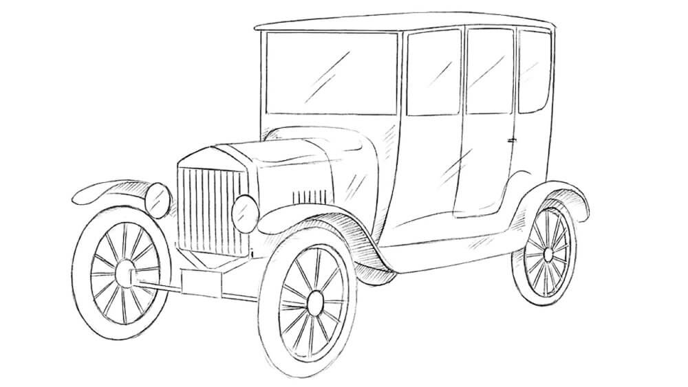 how to draw a ford model t featured image