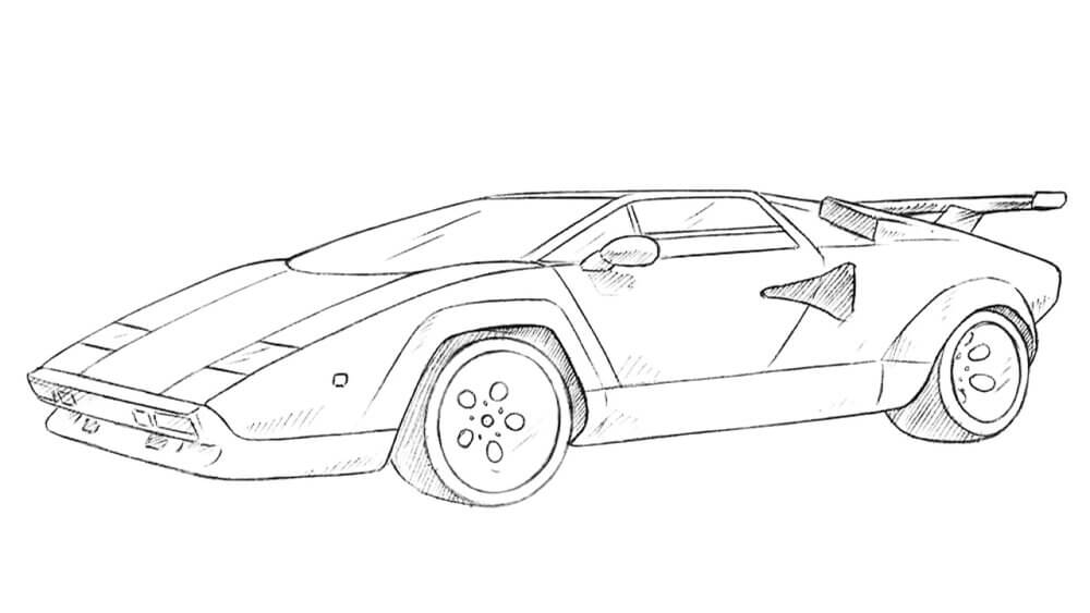 how to draw a Lamborghini Countach featured image