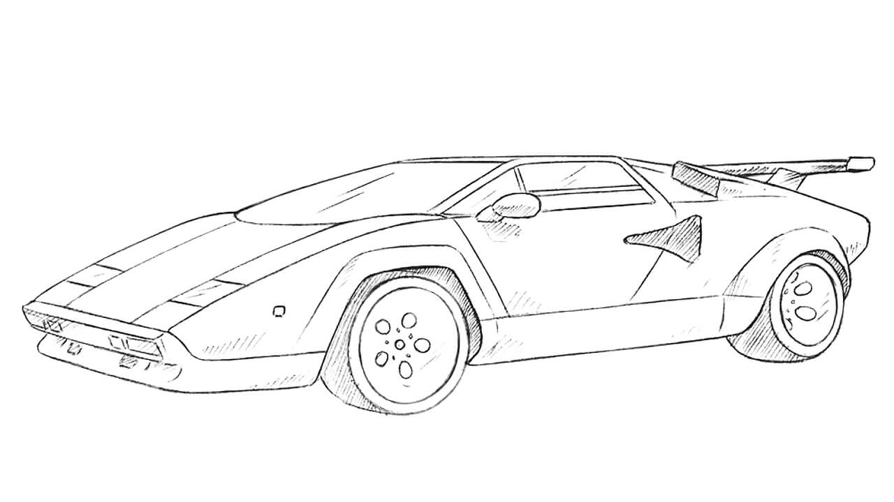 how to draw a Lamborghini Countach featured image