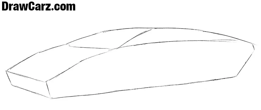 Outline the wedge-shaped body of the Lambo