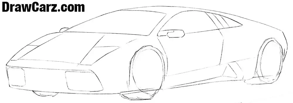 Trace the door and air intake of your Lambo