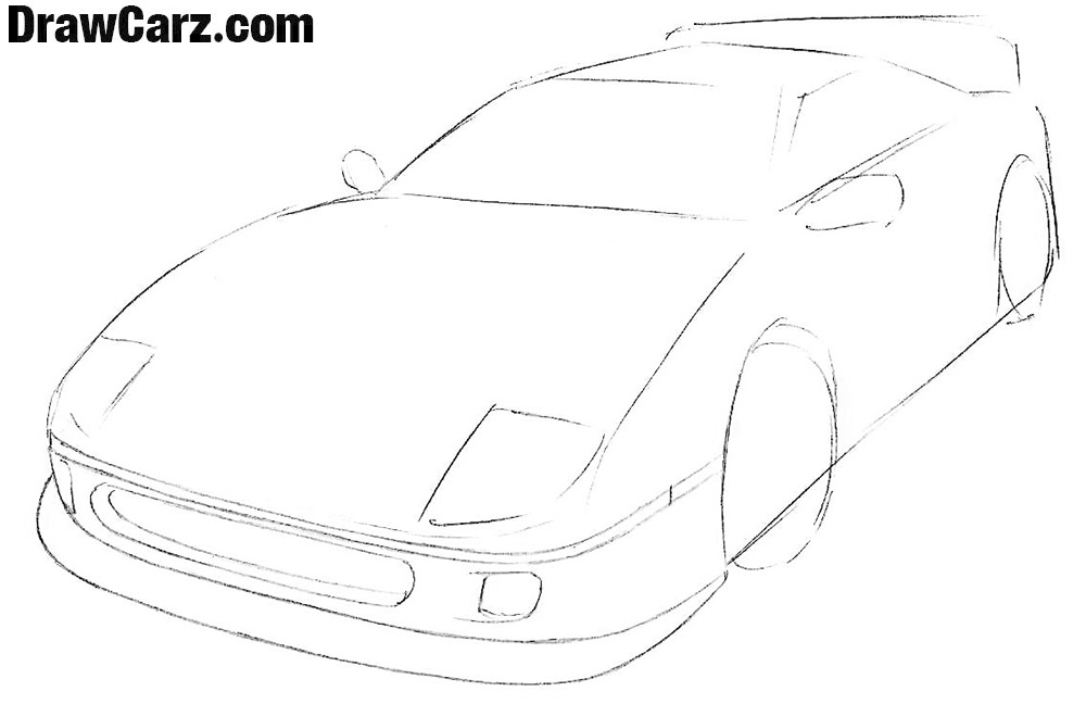 How to draw a ferrari for beginners