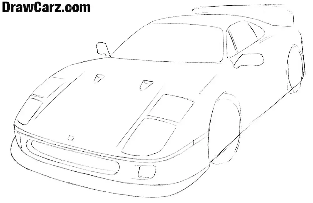 Outline the side windows and roof curve of the car