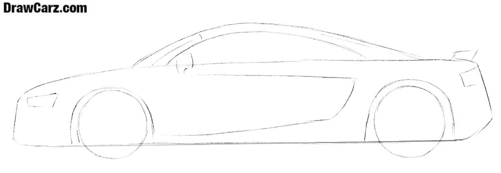 How to draw an Audi R8 step by step