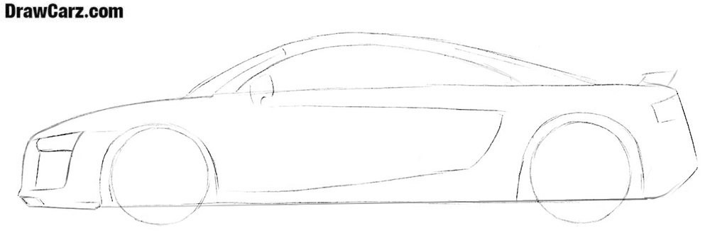 Download drawing Audi R8 Spyder 5.2 FSi Quattro Roadster 2011 in ai pdf png  svg formats