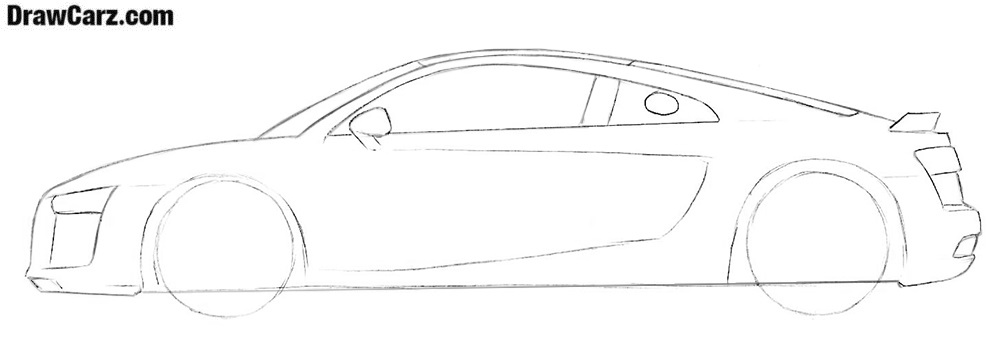 Learn how to draw an Audi R8 sports car