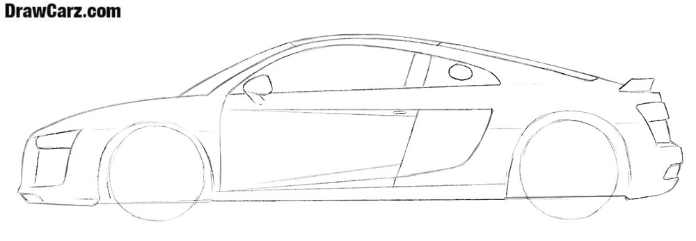 How to draw an audi r8 v10 plus