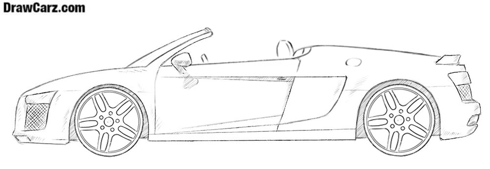 How to draw an Audi R8 cabriolet
