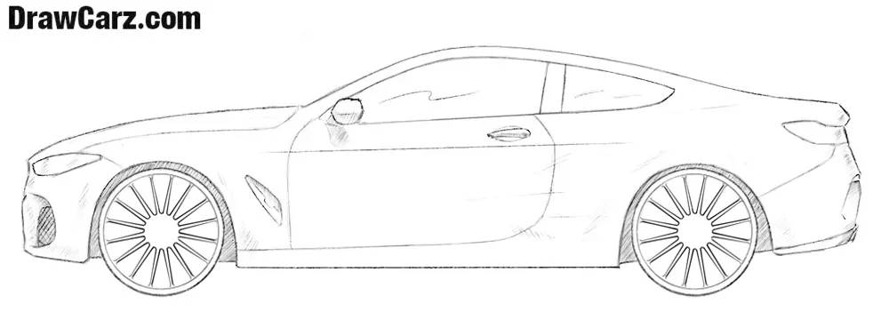 Add shadows to complete the BMW sketch