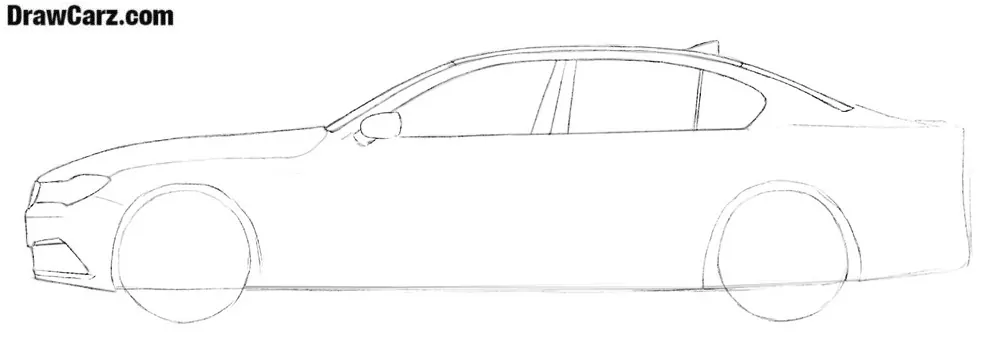Draw the BMW’s greenhouse and side windows