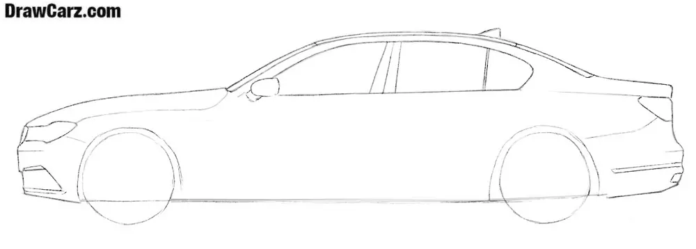 Outline the trunk and rear bumper