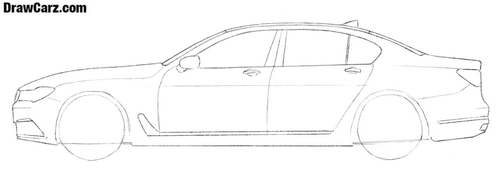 Draw the BMW’s doors and handles