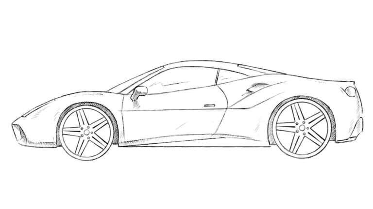 how to draw a ferrari featured image