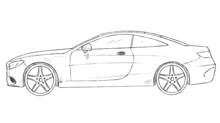 how to draw a Mercedes Benz s coupe featured image