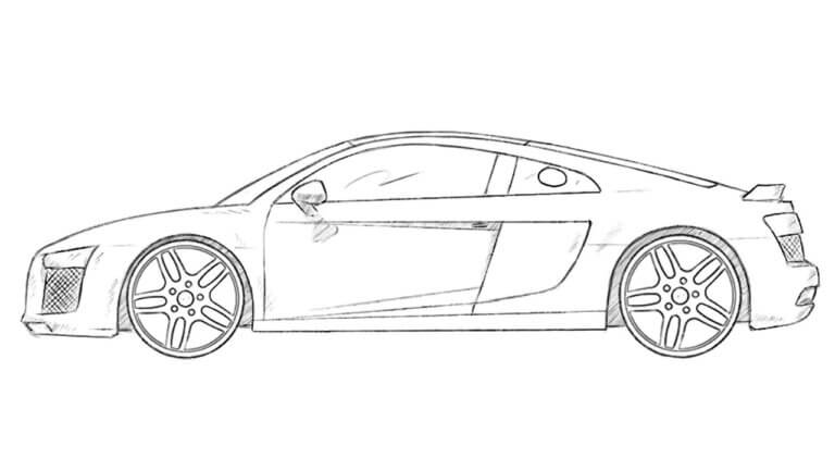 how to draw an Audi r8 featured image
