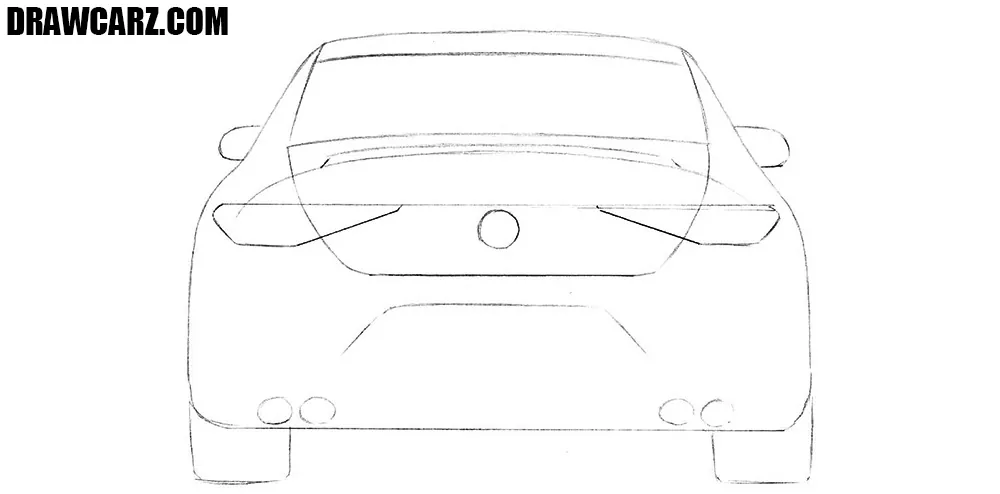 How to draw a car from the back easy