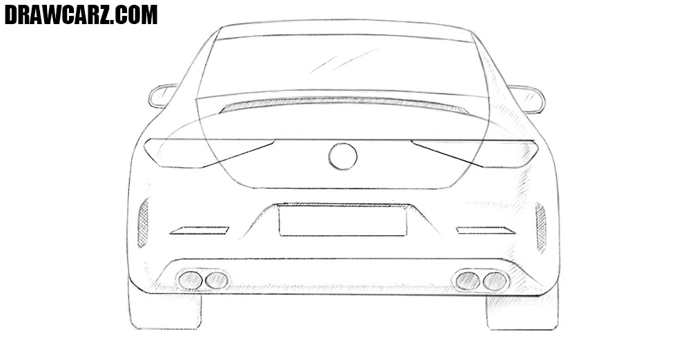 How to draw a car back view