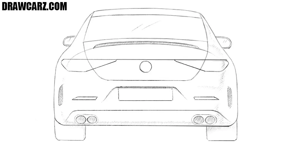 car back view drawing