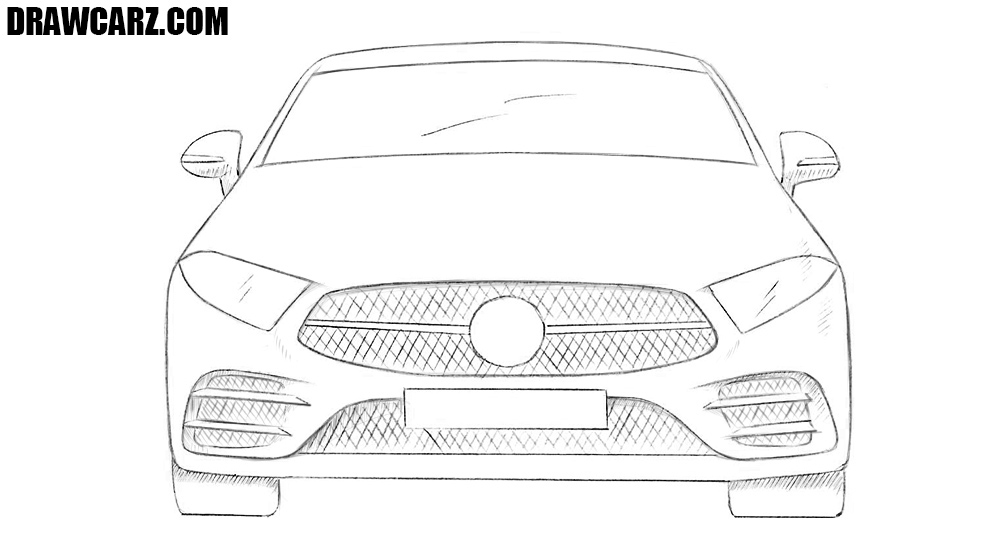How to draw a car from the front