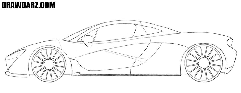 How to draw a McLaren P1 side view