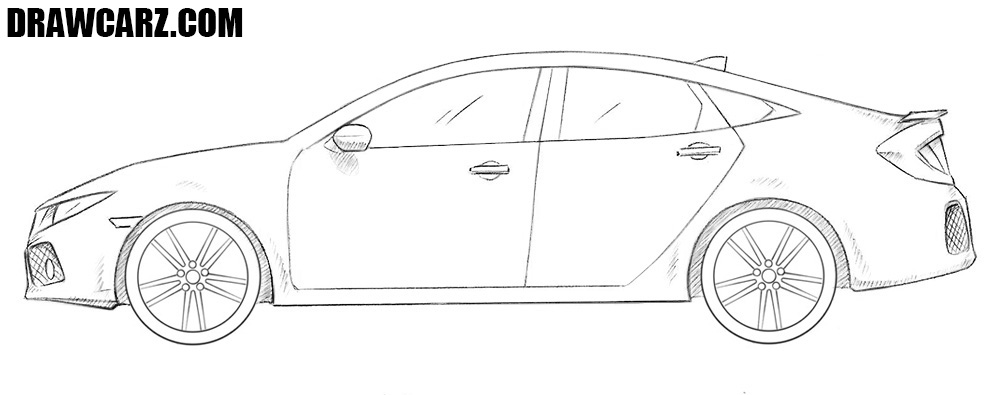 How to draw a Honda Civic drawing