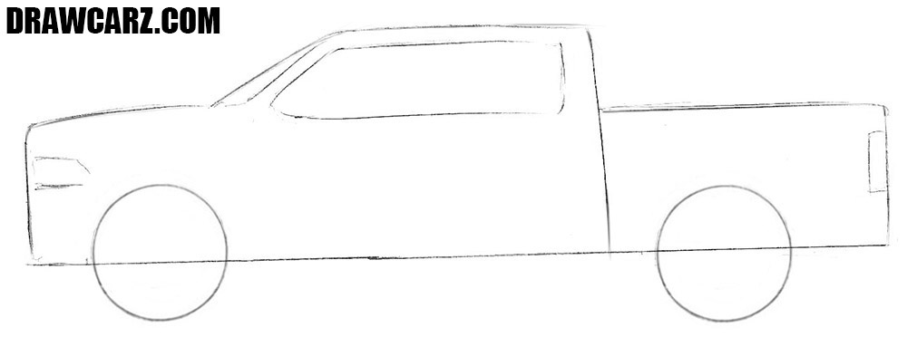 How to draw a Dodge pickup truck