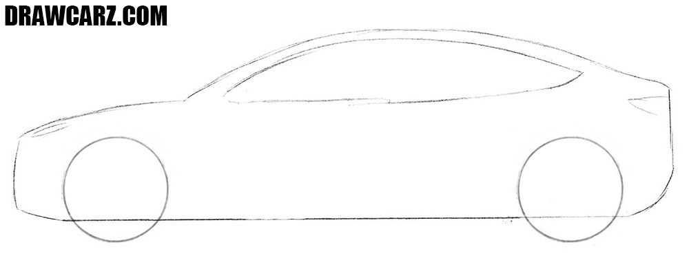 How to draw a Tesla car