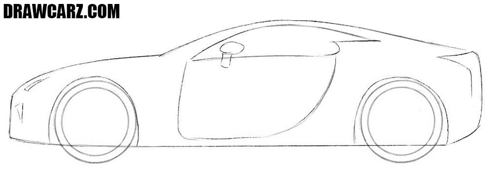 How to draw a Lexus LFA easy step by step