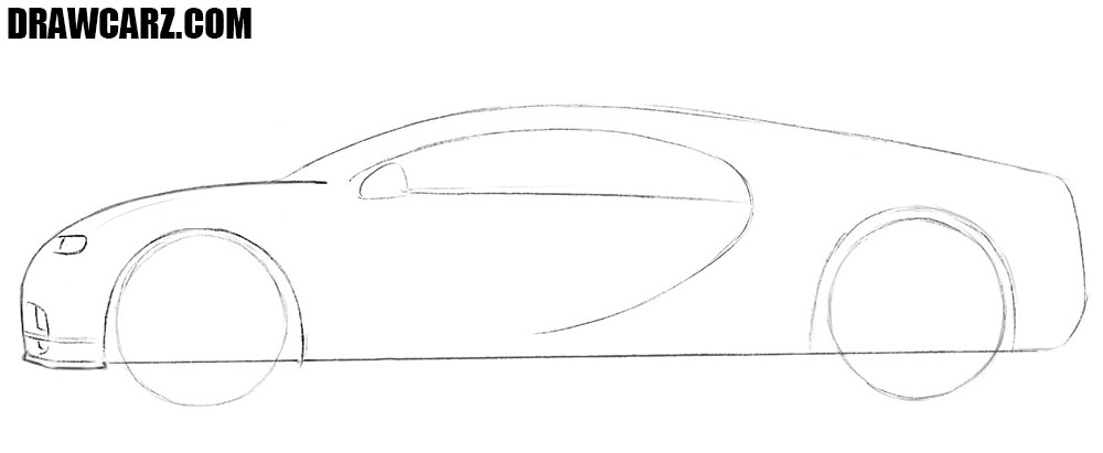 How to draw a bugatti chiron step by step easy