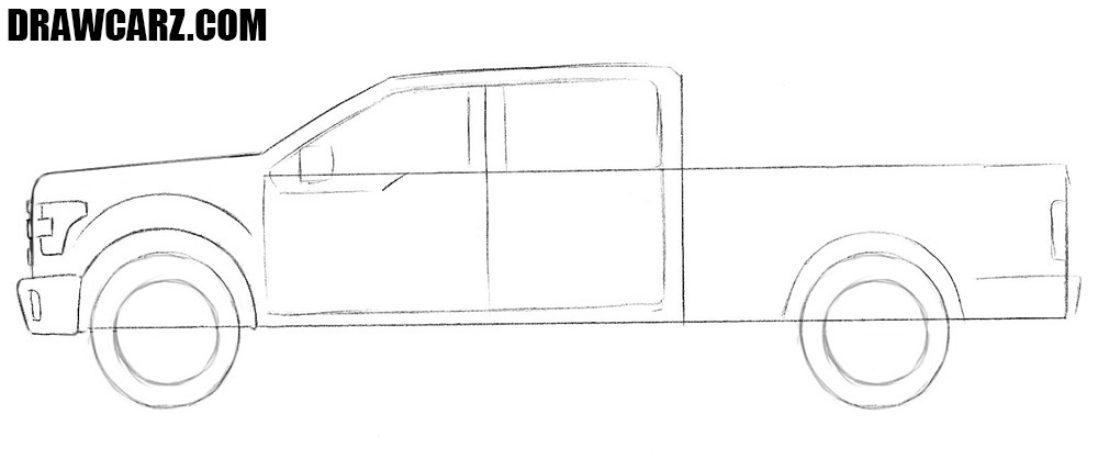 How to draw a Ford pickup