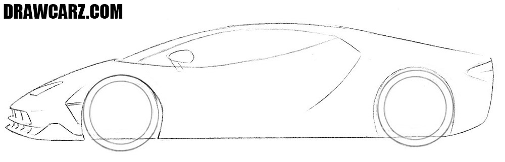 How to draw a Lamborghini Centenario easy
