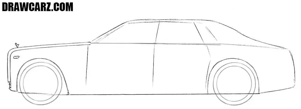 How to draw a Rolls Royce Phantom easy