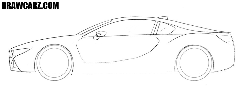BMW i8 drawing sketch