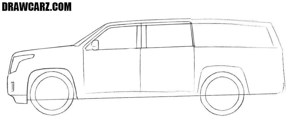 How to draw a Cadillac Escalade step by step