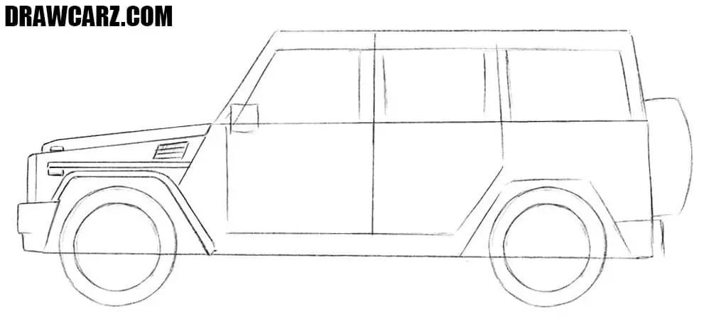 How to draw a Mercedes-Benz G-Class step by step