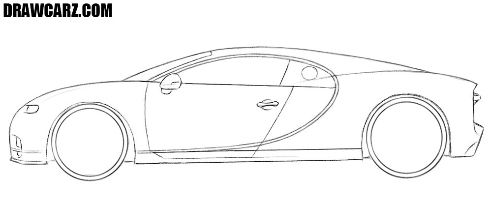 How to draw a Bugatti Chiron easy