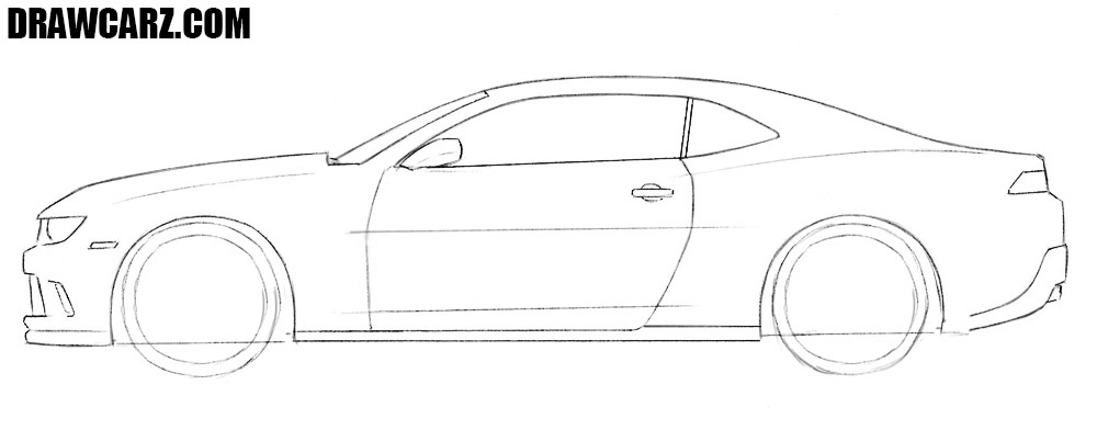 How to draw a Chevrolet Camaro easy