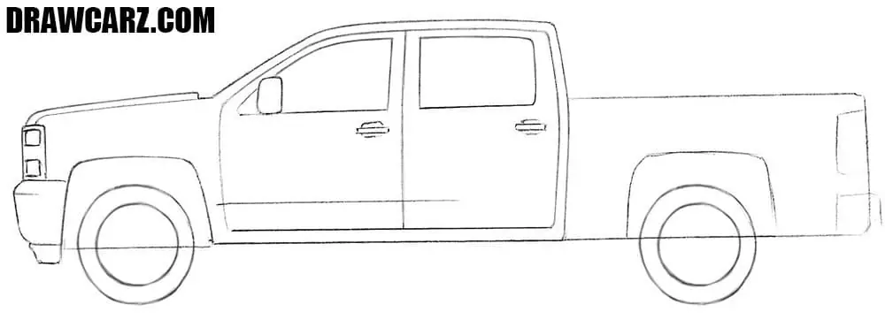 How to draw a Chevrolet pickup Truck