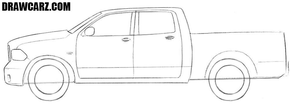 How to draw a Dodge truck