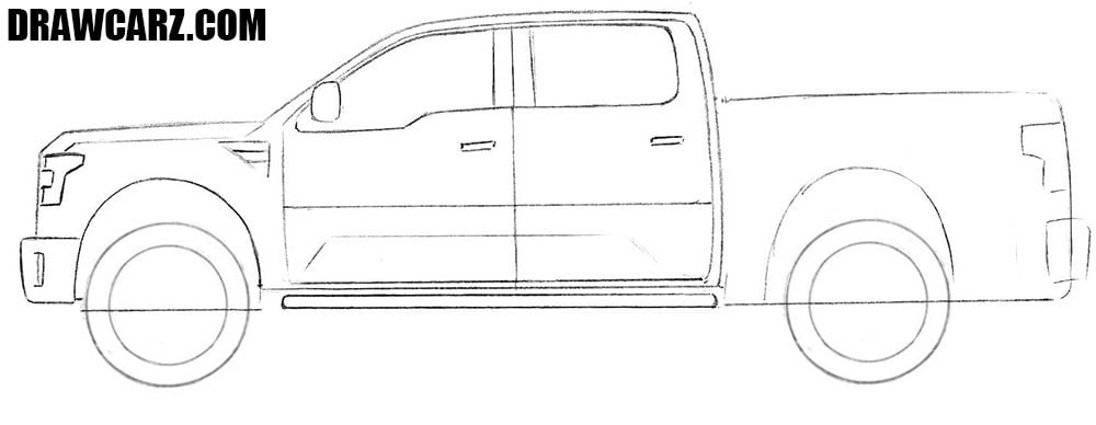 How to draw a Ford Truck