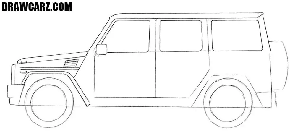 How to draw a Mercedes-Benz Gelandewagen step by step