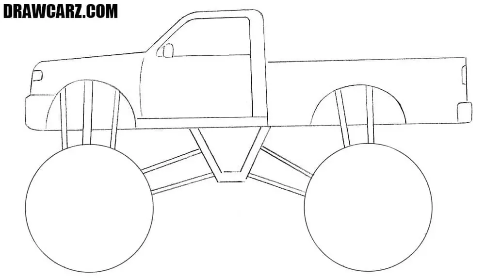 simple monster truck drawing