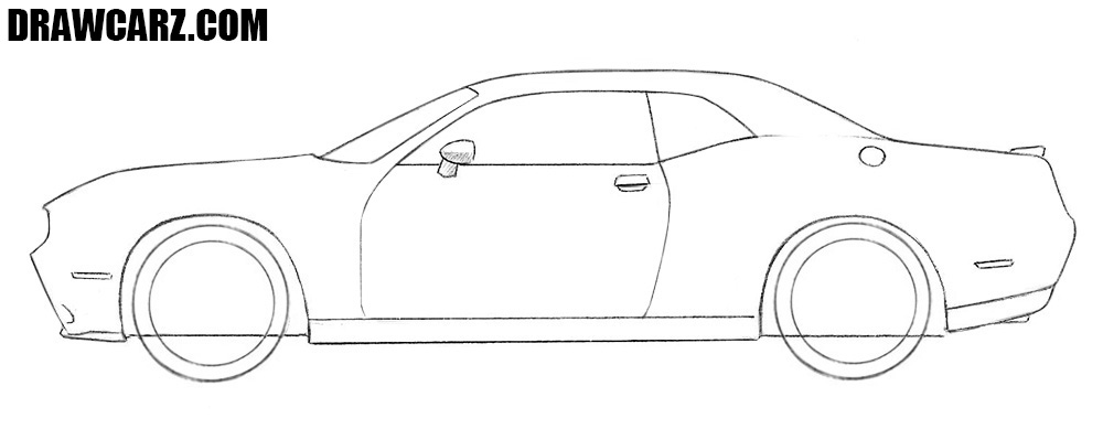 How to draw a Dodge Challenger step by step