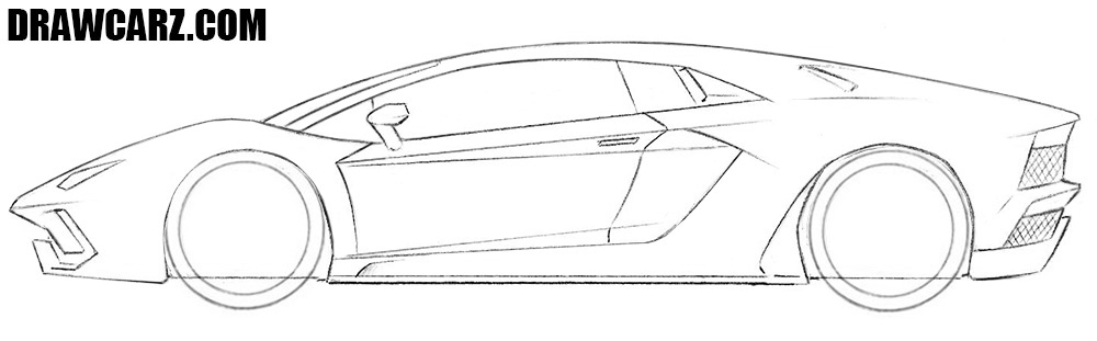 How to draw a Lamborghini Aventador step by step