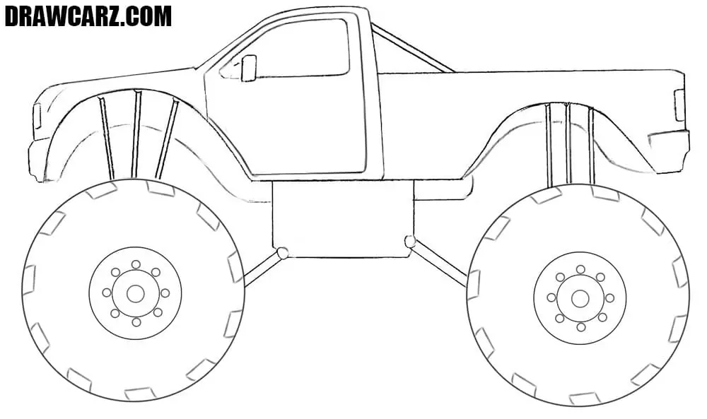 simple monster truck drawing