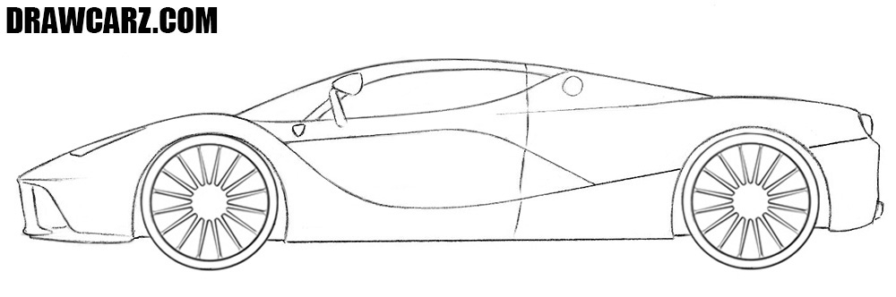 Ferrari car drawing tutorial
