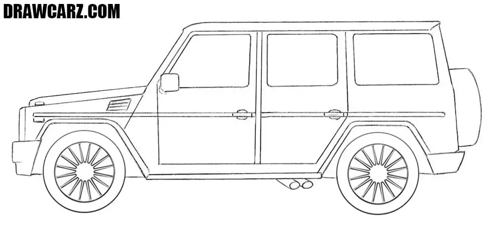 How to draw a Mercedes Gelandewagen