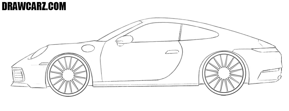 How to draw a Porsche 911 step by step